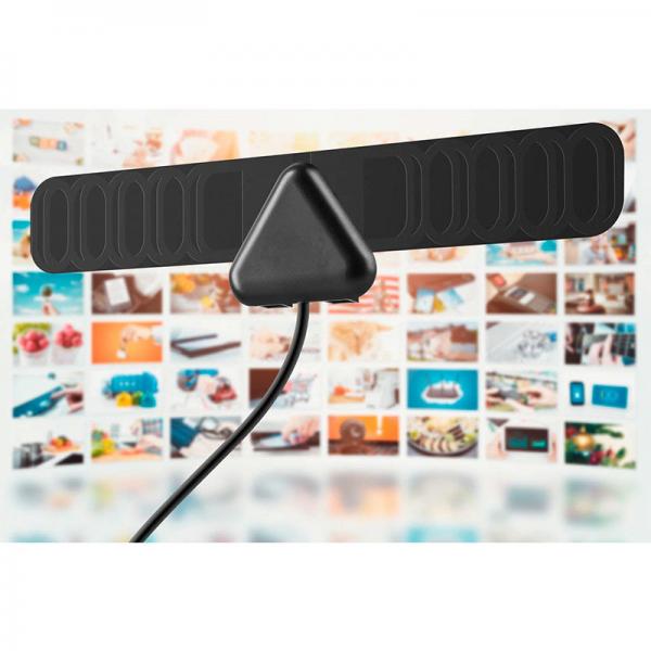 25 Mile Electronic TV Antenna , Mini Flat Portable Digital Antenna HD 30dBi Gain