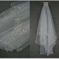 China Bridal veil, wedding dress, dress accessories, 2 layers of handmade beads, hook styling bridal veil wholesale on sale
