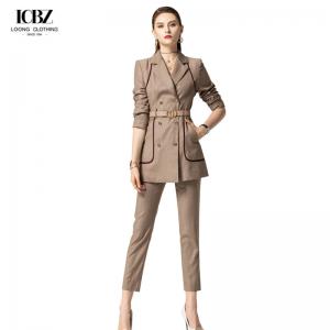 Polyester Fiber Women's Elegant 3 Piece Sets 2023 Office Formal Blazer Coat Shorts Sets