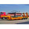 40 T 2 Axle Low Bed Semi Trailer High Strength Steel Material 8 Pcs Tyre