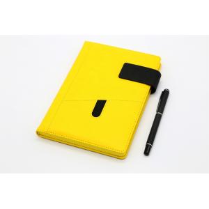 2020 Customized PU leather yellow color custom journal notebook with magnetic flap