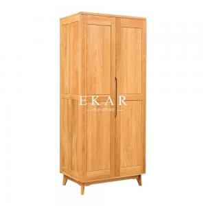 New Modern Simple Wooden Clothes Double Doors Wardrobe Design Furniture Bedroom