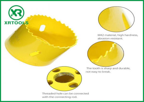 HSS M42 Bi Metal Hole Saw , Yellow Finished Deep Hole Saw For Wood / Aluminum