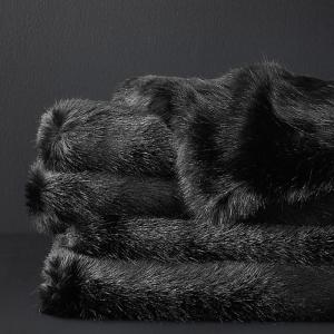 China Clássico macio preto Eco retangular de Mink Throw Faux Fur Blanket - amigável supplier