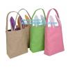 burlap easter tote, bunny ear kid Jute Shopping Bag With Leather Handles,cambric