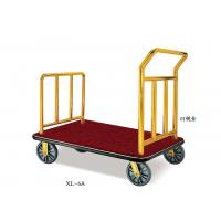 China Hotel Lobby Room Service Trolley Stainless Steel Mirror Gold Finish with Red Carpet Platform on sale