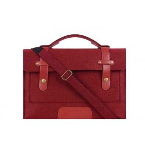 China Lightweight Wool Felt Laptop Sleeve 13-13.3 Inch Wine Red Durability For Womens supplier