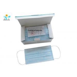Customized Breathable Disposable Earloop Blue Face Mask 3 Ply For Adult Protection
