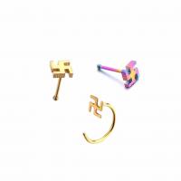 Fashion body piercing jewelry gold plated nose stud on hot sale