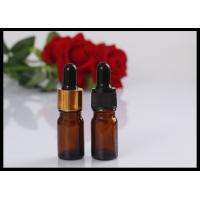 China Clear Mini Amber Essential Oil Glass Bottles 5ml Childproof Caps For Medical Packing on sale