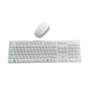 Rubberized Surface Computer Keyboard And Mouse , 110 AZERTY Key Metal Keyboard And Mouse
