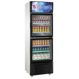 Drinks Showcase Cooler Chiller Upright Refrigerator for Supermarket Glass Door Display