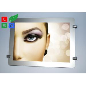 China Round Corner A4 210x297mm LED Crystal Light Box With Wire Hanging System supplier
