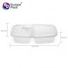PP packaging box plastic box take-out food box 2 compartments