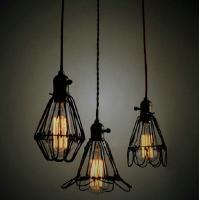 China Classic Black Nordic Industrial Lampshade Cover Guard Birdcage Vintage Pendant for sale