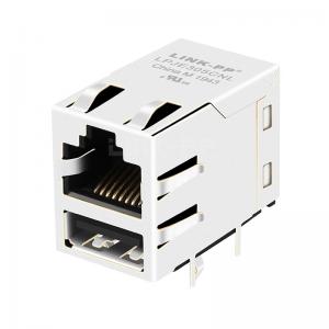 China LPJE305CNL Tab Up Without LED Single USB RJ45 Modular Jack Without Integrated Magnetics supplier