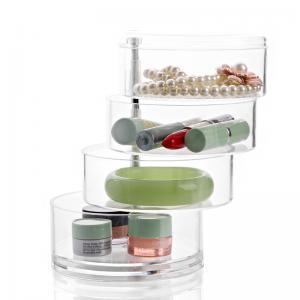 China PS Plastic Cosmetic Display Box Storage With Cover Desktop Jewelry Ear Stud Rack Shooting Props supplier