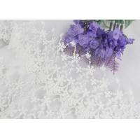China Wide Handmade Flower Embroidered Tulle Lace Trim For Winter Wedding Dressmaking on sale
