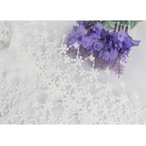 Wide Handmade Flower Embroidered Tulle Lace Trim For Winter Wedding Dressmaking