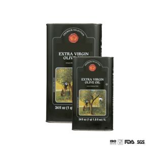 China DADI 1.5L Olive Oil Tin Can 1500ml Food Oil Can Rectangular Tin Olive Oil Containers wholesale