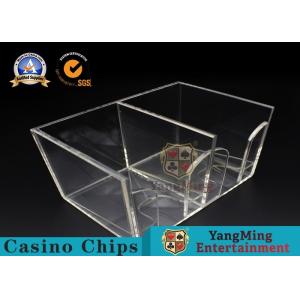 China Two Sides Box Casino Clear Acrylic Playing Card Poker Discard Holder For Gambing Games supplier