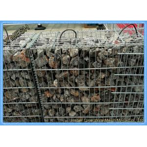 China Zinc Coated Welded Gabion Baskets , Stone Filled Wire Cages Square /  Rectangular Hole supplier