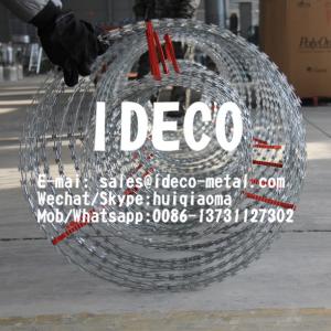 China Stainless Steel Double Barbed Tape Concertina Razor Wires, Double Concertina Razor Wire Coils wholesale