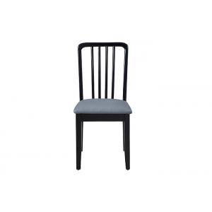 Rubber Wood Sponge Brown Black Dining Chairs Upholstered