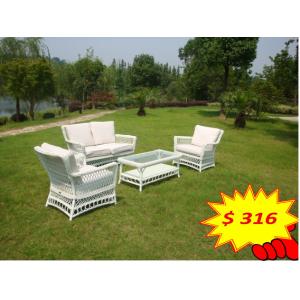 All Weather Wicker Furniture 4pcs Outdoor Rattan Sofa , Outdoor Wicker Patio Furniture