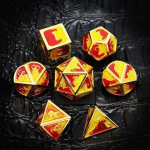 Colorful Enamel Craftsmanship Solid Metal Dice Dragon And Board Game DND RPG