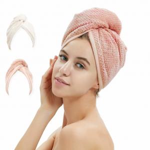 China Hair Wrap Towel Drying Microfiber Hair Drying Towel with Button Dry Hair Hat Dryer Turban supplier