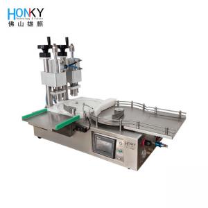 Desktop Automatic 10ml Vial Rotary Capping Machine With Dual Head Cap Crimping