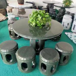 China Chinese Style Natural Granite Stone Outdoor Garden Stone Table Round Shape supplier
