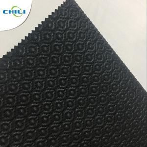China Artificial Black Leather Fabric , Recycled Leather Fabric Vinyl Secondary Fabric supplier
