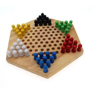 Chinese Checkers Educational Board Game Hexagon Wooden Chess Board For Adults Kids