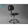 Black / Blue PU Leather Lab Chairs With Wheels 400-600mm Adjustable Height