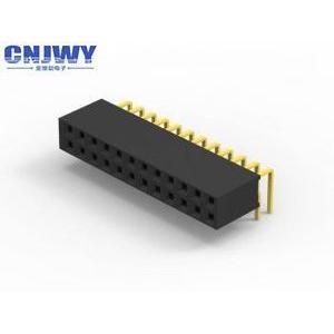 Femal PCB Header Connector Gold Flash PBT Material Insulation Resistance