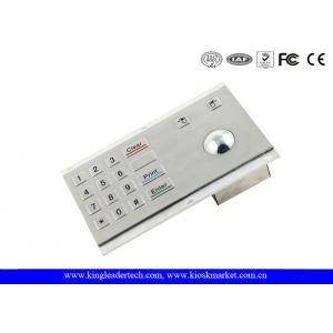 Metal Kiosk Numeric Keypad 16 Flush Keys With Integrated Optical Trackball