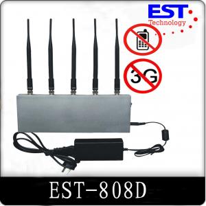 China 5 Antenna 33dBm Cell Phone Signal Jammer / Blocker EST-808D For Custom wholesale