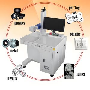 Factory Outlet Desktop Fiber Laser Marking Machine for Cattle Animal Ear Tag Bird Pigeon Ring Printing Supports AI DXF PLT BMP