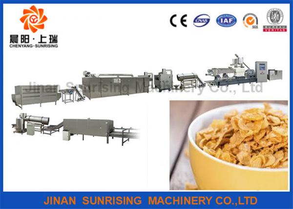 Breakfast Cereal Corn Flake Production Line Capacity 120 - 150kg / H Steady