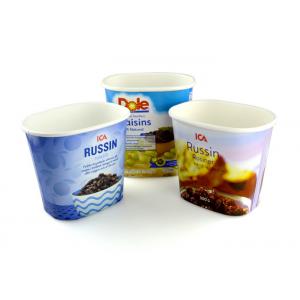 Oval Ice Cream Paper Tube Packing With PE Cap For Dry Food / Cookie / Chocolate