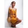 China Summer women off shoulder golden dress wholesale