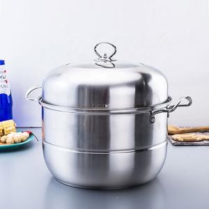 China Good Quality Stainless Steel Mirror Polishing Cooking Steamer Induction Cookware Pot Steamer Pot With SS Handle supplier