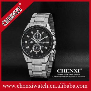 China CHENXI Kinpac Watches Fashion Accessories Black White Stainless Steel Mens Quartz Watches supplier