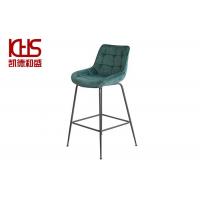 China 150kg Farmhouse Counter Height Bar Stools Velvet Upholstered Kitchen Bar Stool Chair on sale