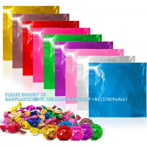 Foil Candy Wrappers, Chocolate Wrappers Sugar Wraps Square Candy Wrapping Paper Food Candy Tin Foil Wrappers Alu