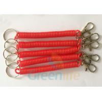 China Red Key Spiral Coil Key Chains Safety Product Eco Friendly Strong PU Material on sale