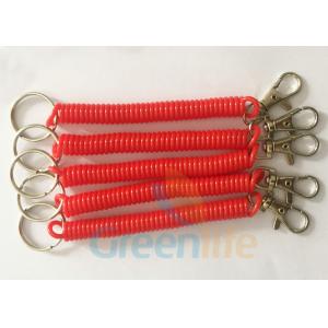 China Red Key Spiral Coil Key Chains Safety Product Eco Friendly Strong PU Material supplier