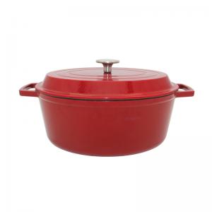 Customized Cast Iron Casserole Enamel Coating Oval Casserole With Lid